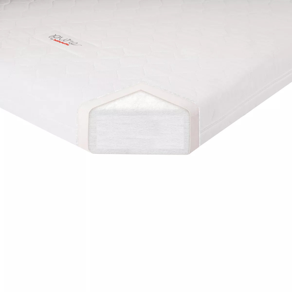 Babyletto Pure Core Non-Toxic Mini Crib Mattress with Hybrid Waterproof Cover, Greenguard Gold Certified