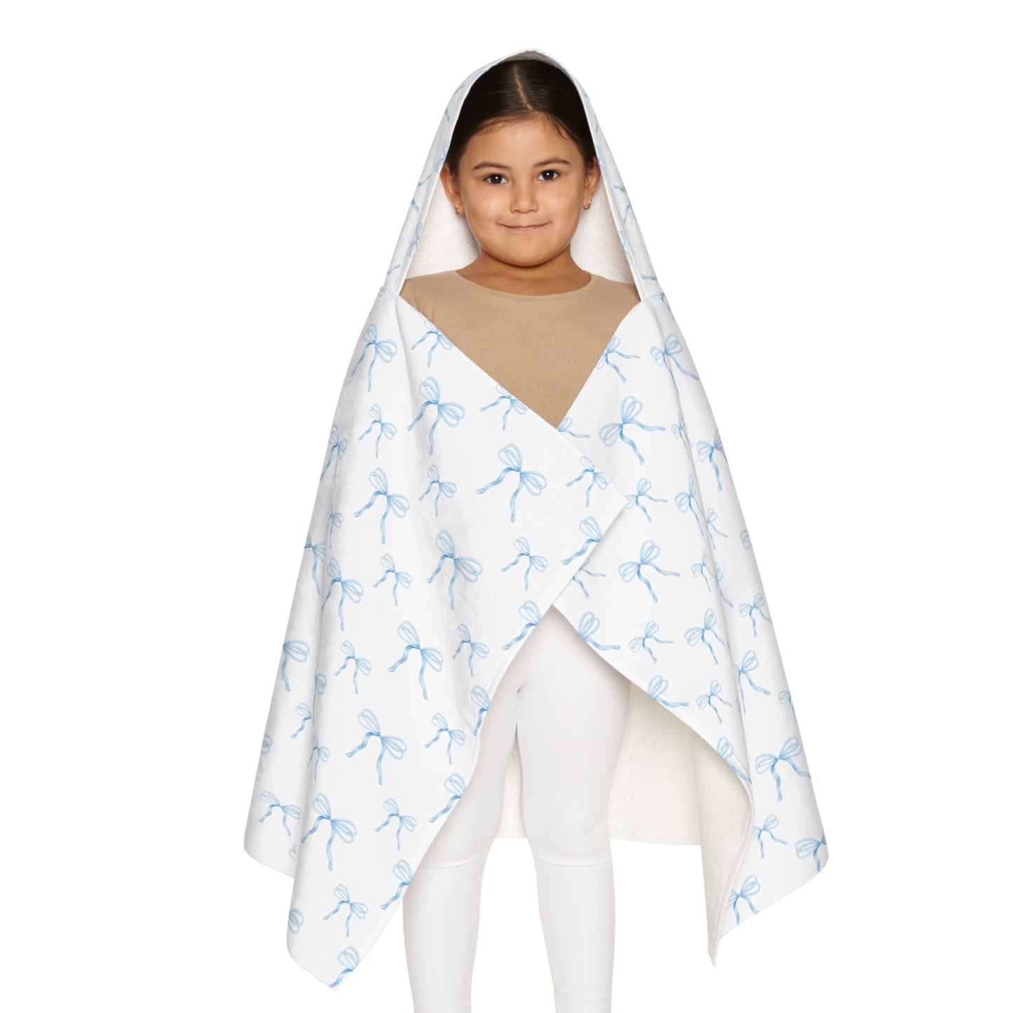 Child Hooded Towel- Blue Bows