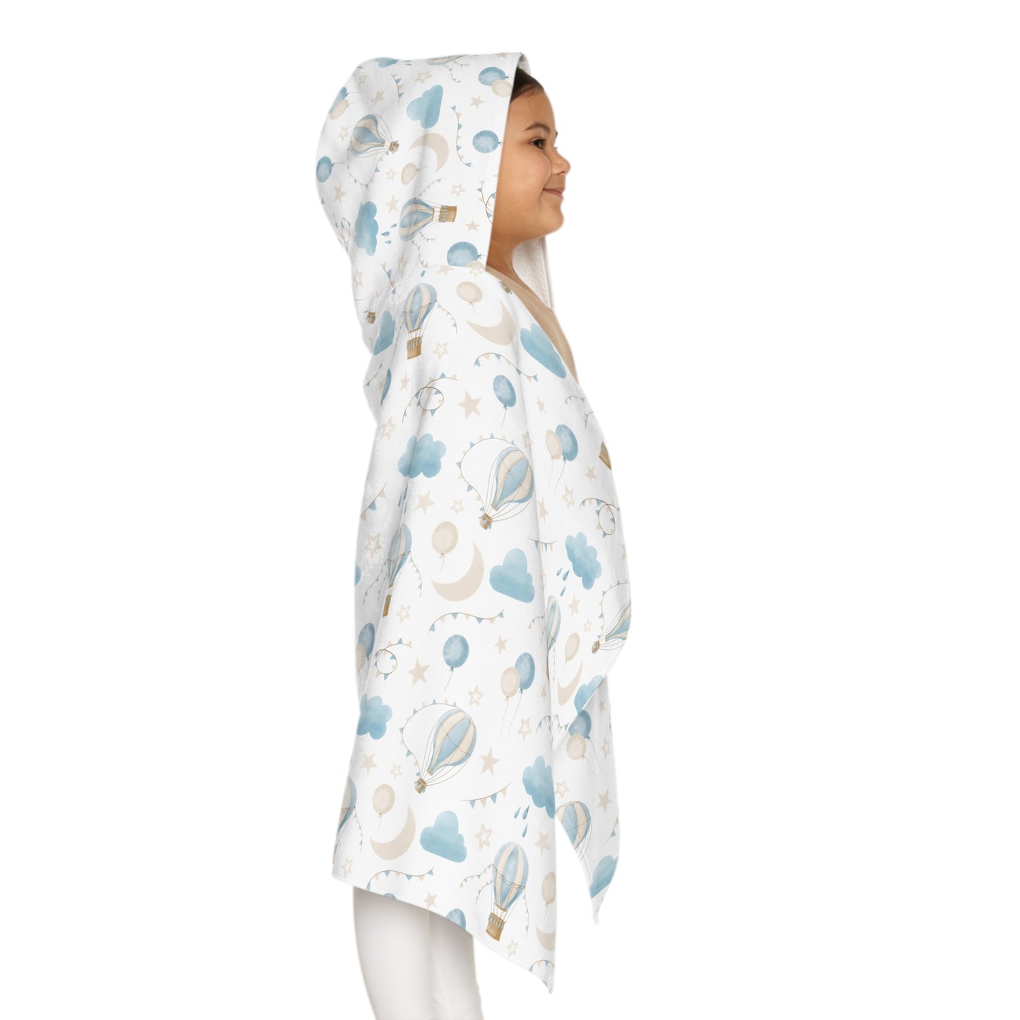 Child Hooded Towel - Blue Air Balloons