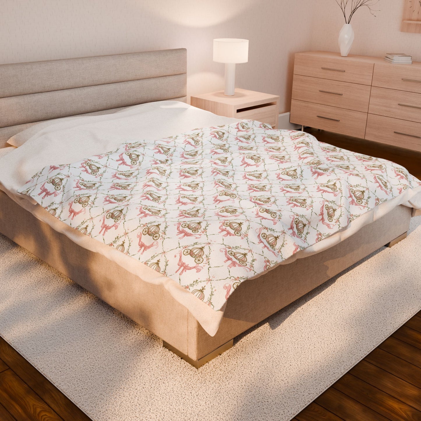 Velveteen Plush Blanket- Elegant Princess Carriages