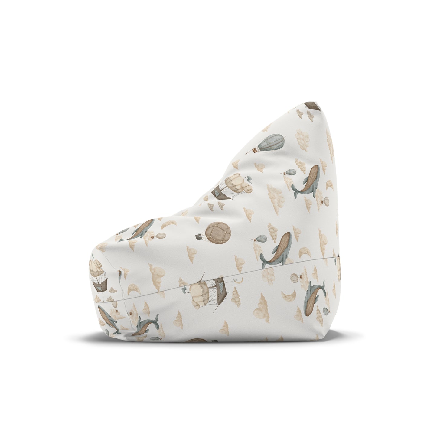 Watercolor Whale Balloons Bean Bag Chair Cover