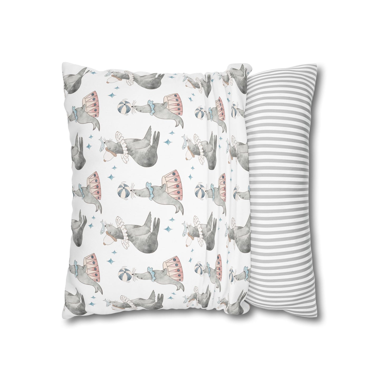 Throw Pillowcase Circus Seals