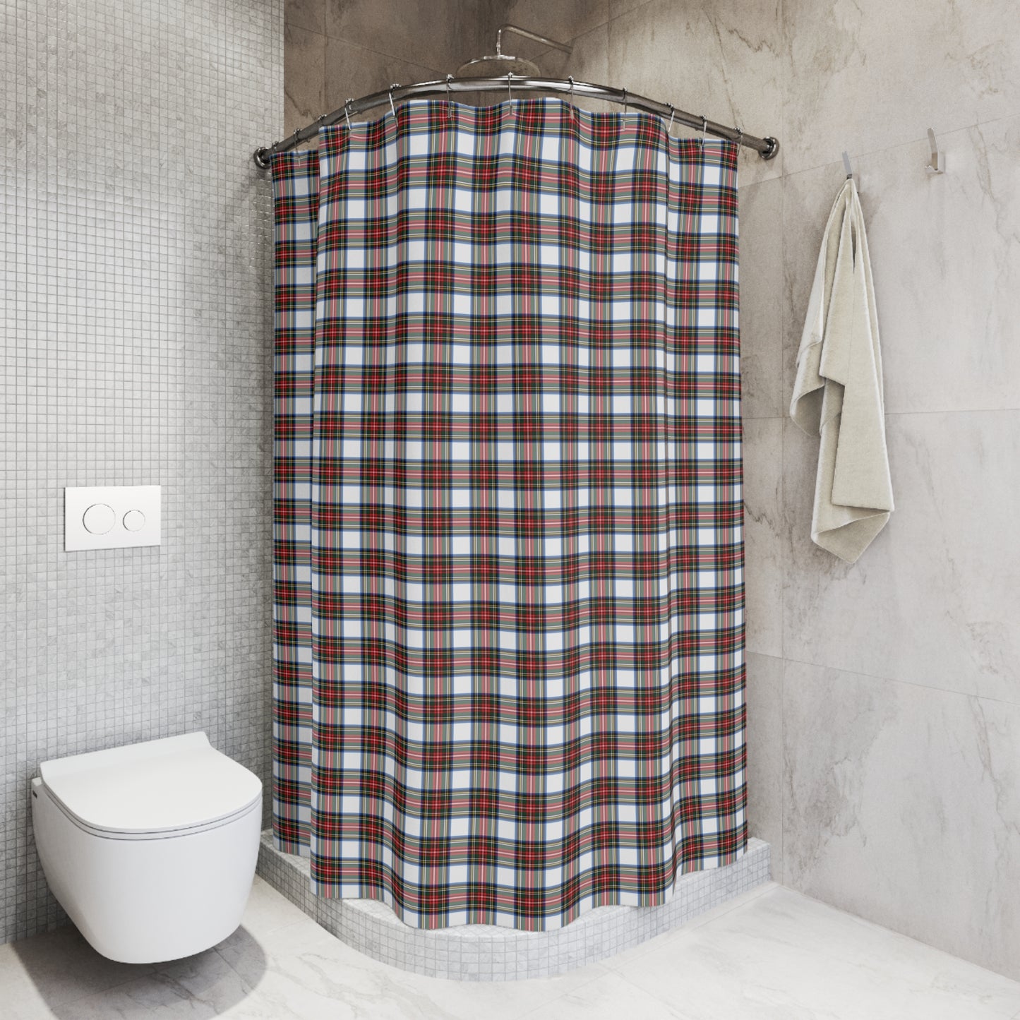 Holiday Tartan Plaid Shower Curtain - All The Things Baby