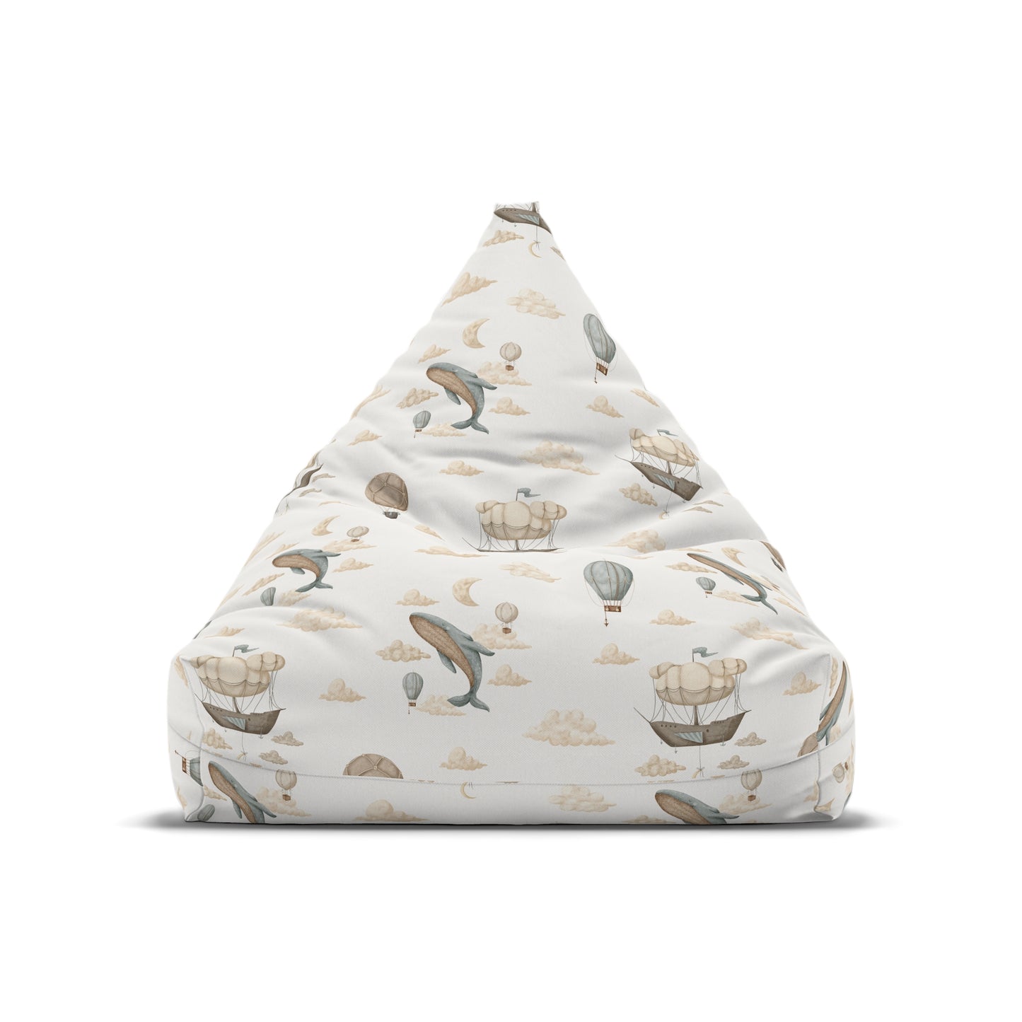 Watercolor Whale Balloons Bean Bag Chair Cover