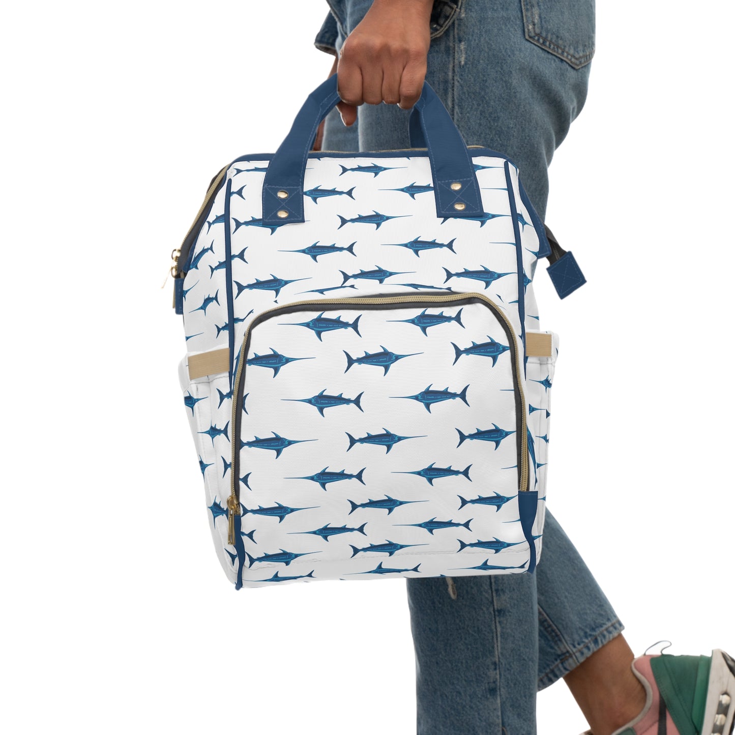 Diaper Bag Backpack- Preppy Swordfish - All The Things Baby