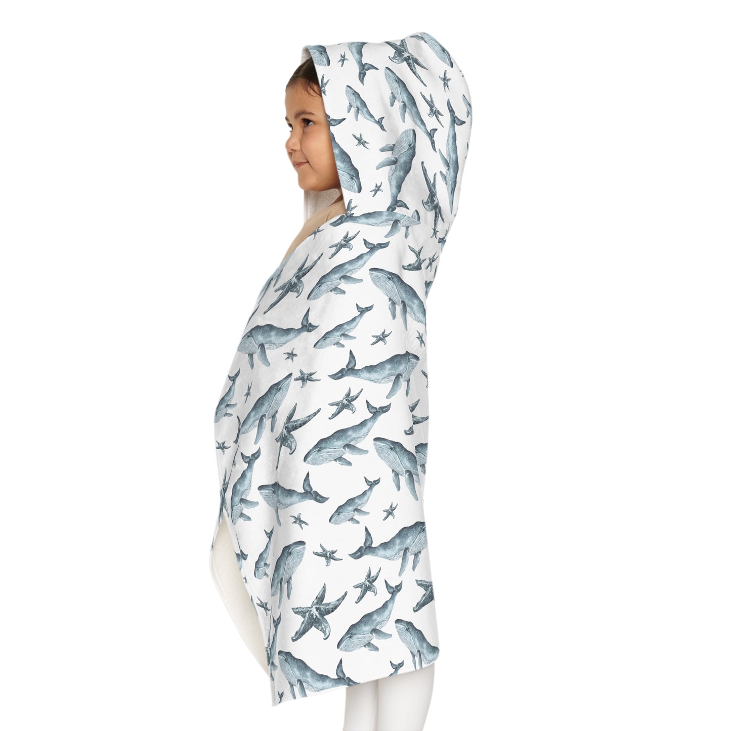 Child's Hooded Towel Whale Starfish