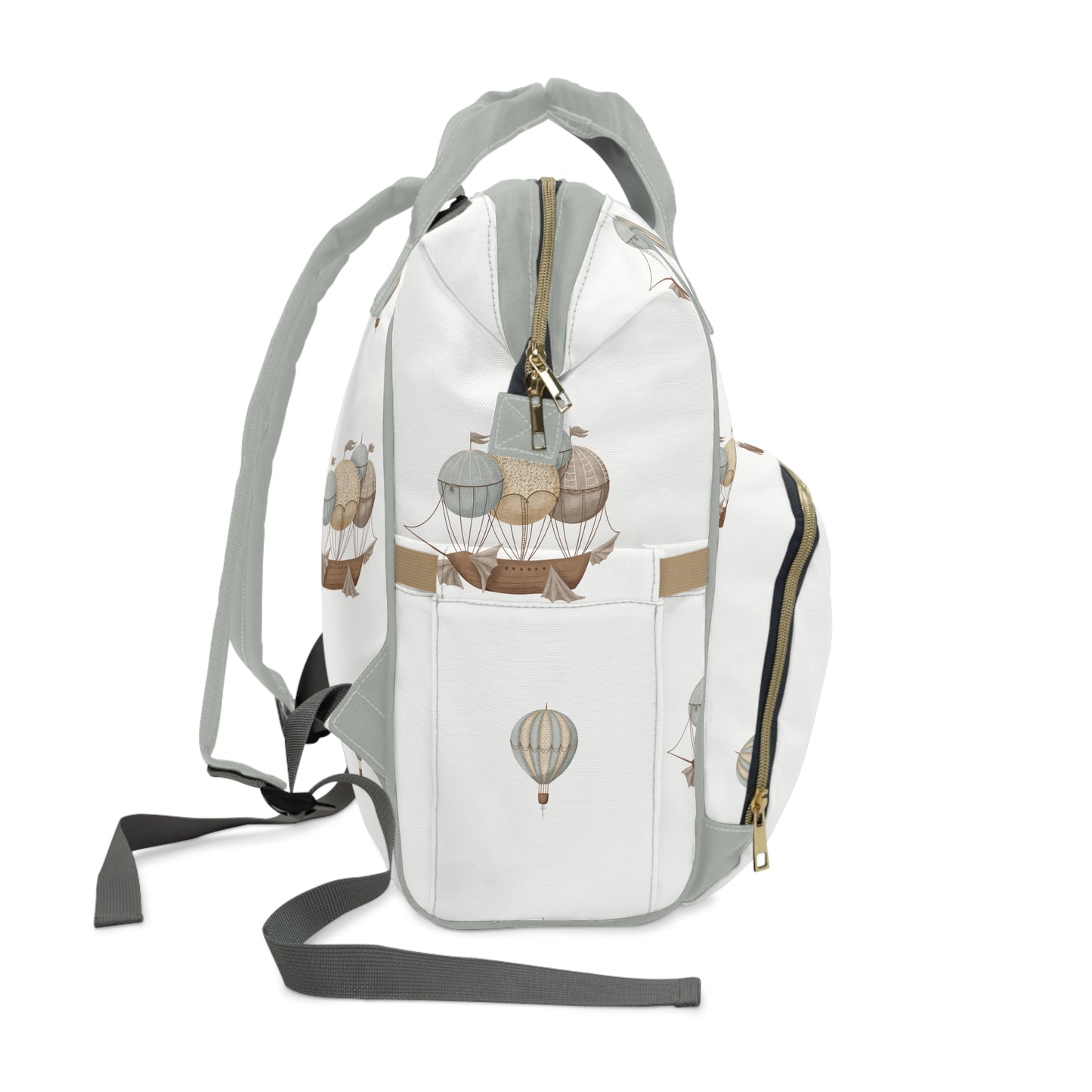 Neutral Diaper Backpack: Watercolor Balloon Ships - All The Things Baby