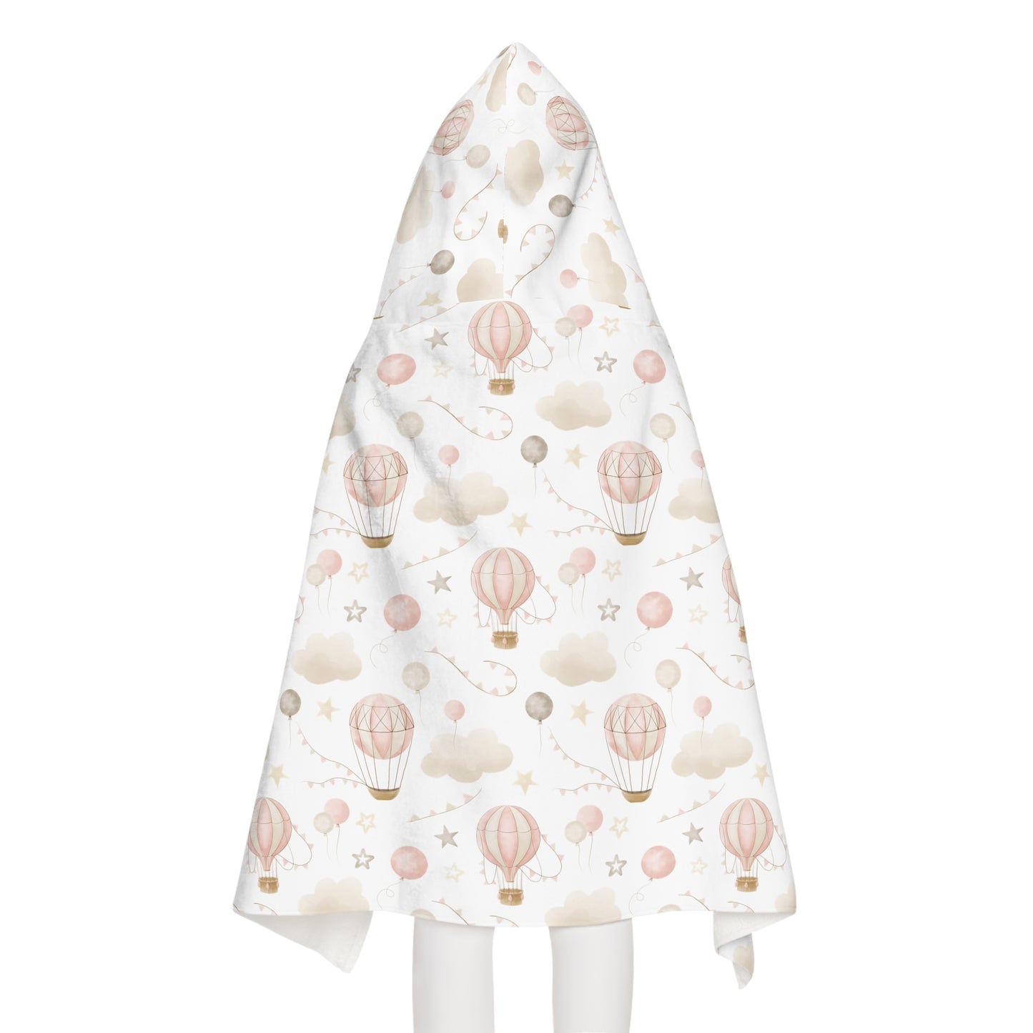 Child's Hooded Towel- Pink Air Balloons