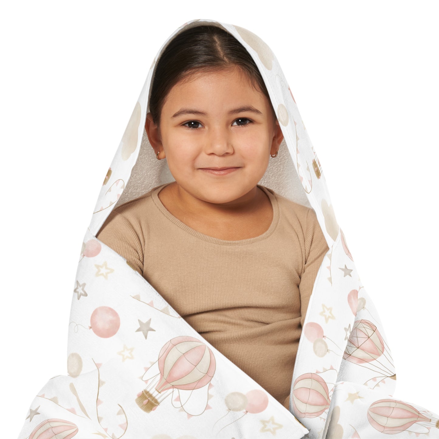 Child's Hooded Towel- Pink Air Balloons