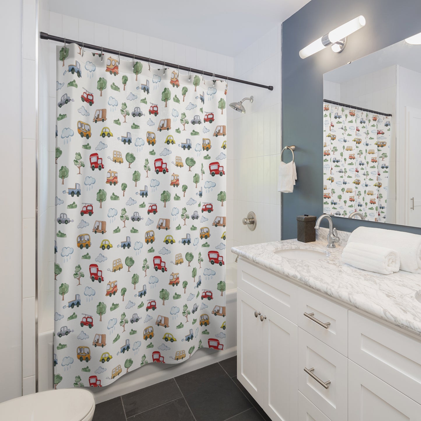 Cute Cars Shower Curtain