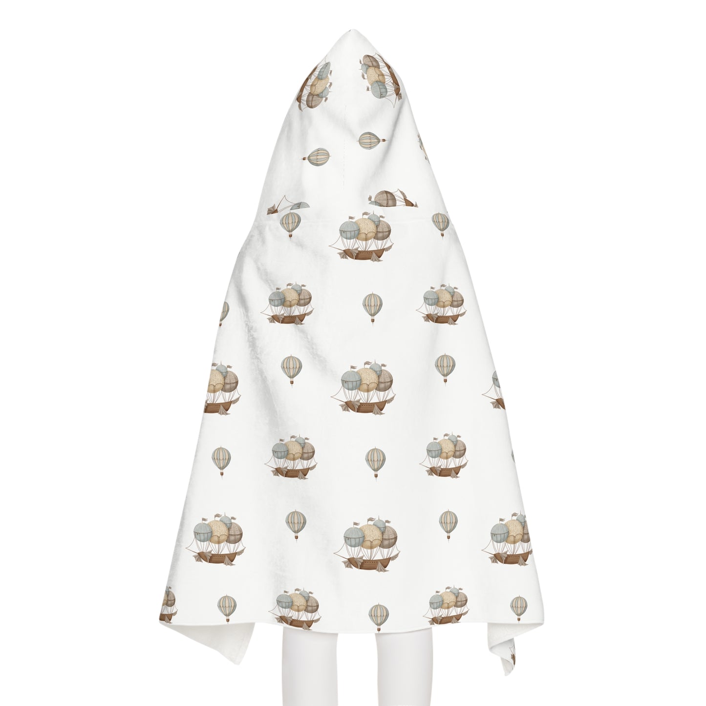Kids Hooded Towel - Balloon Ships
