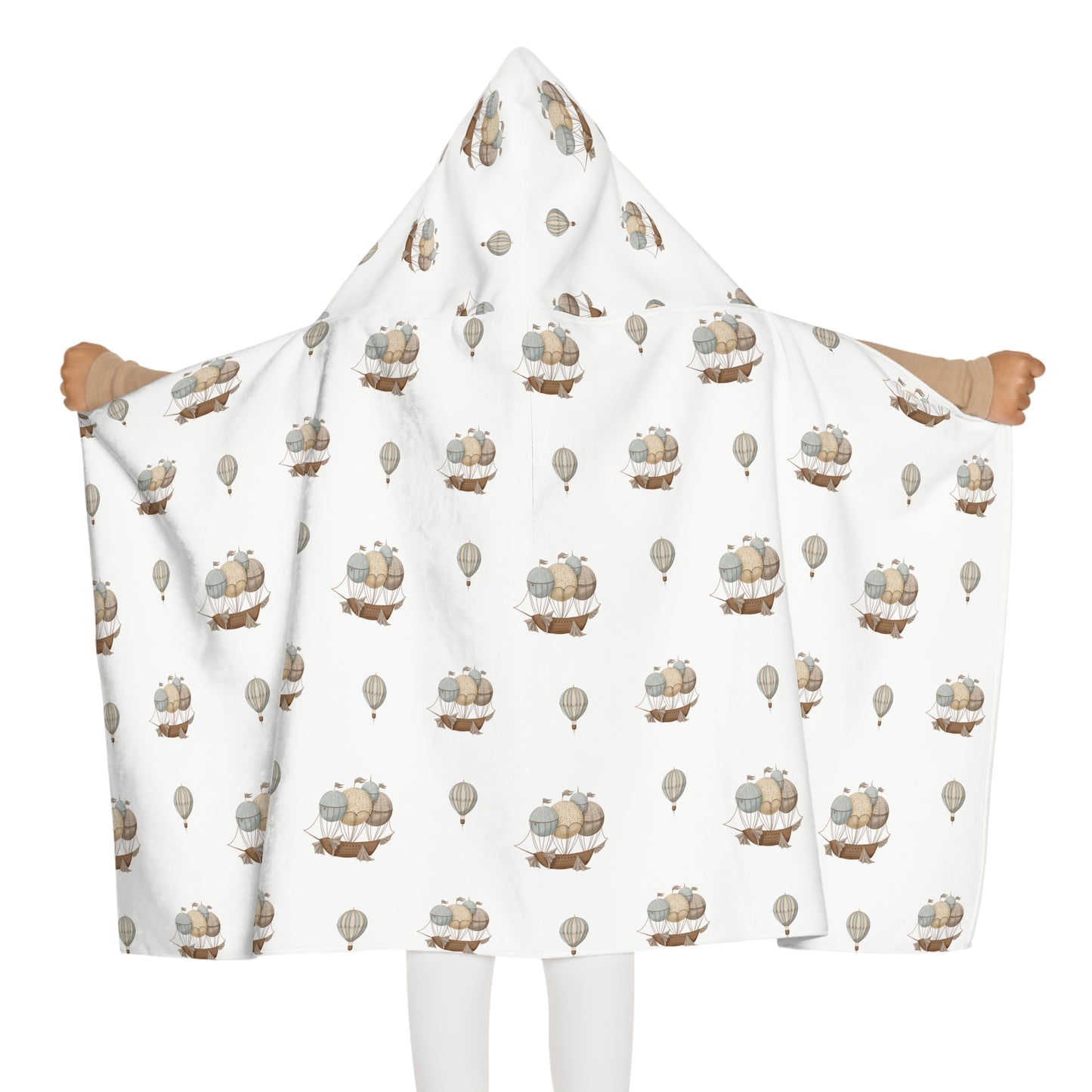 Kids Hooded Towel - Balloon Ships