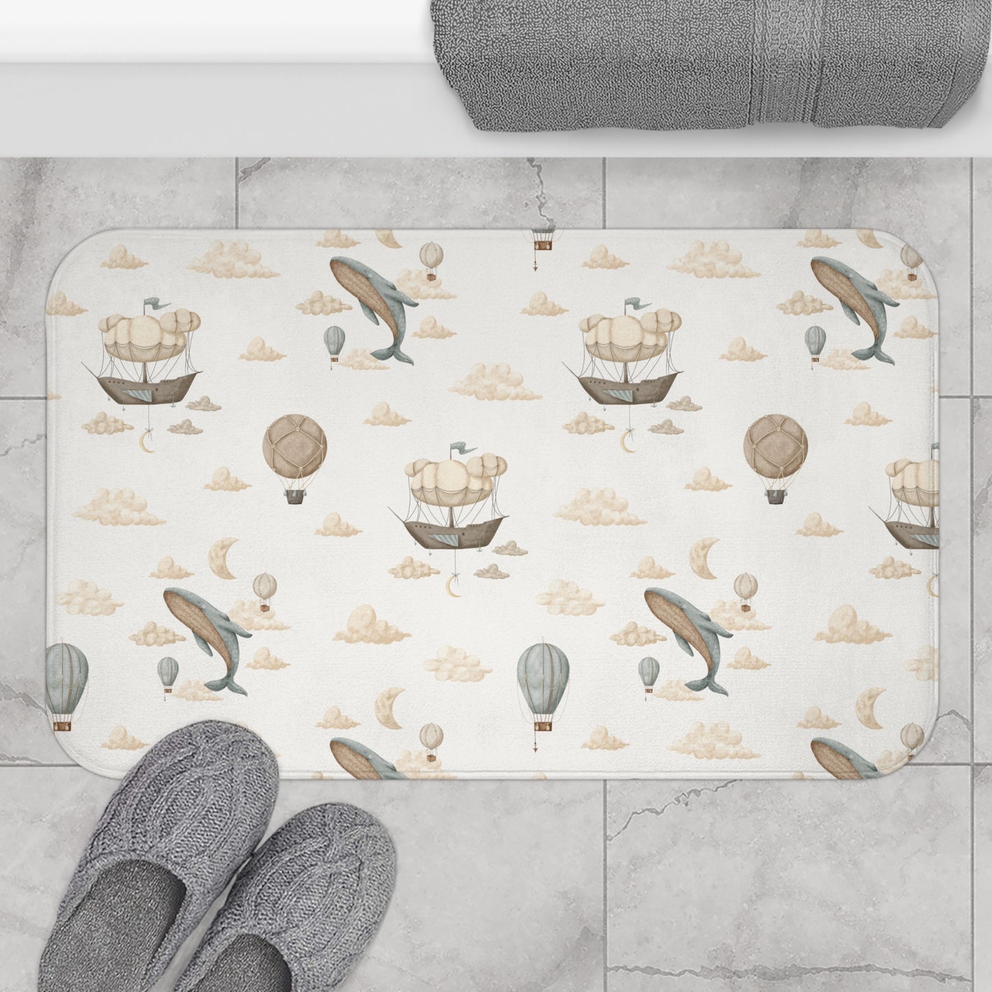 Bath Mat Balloon Ships - All The Things Baby