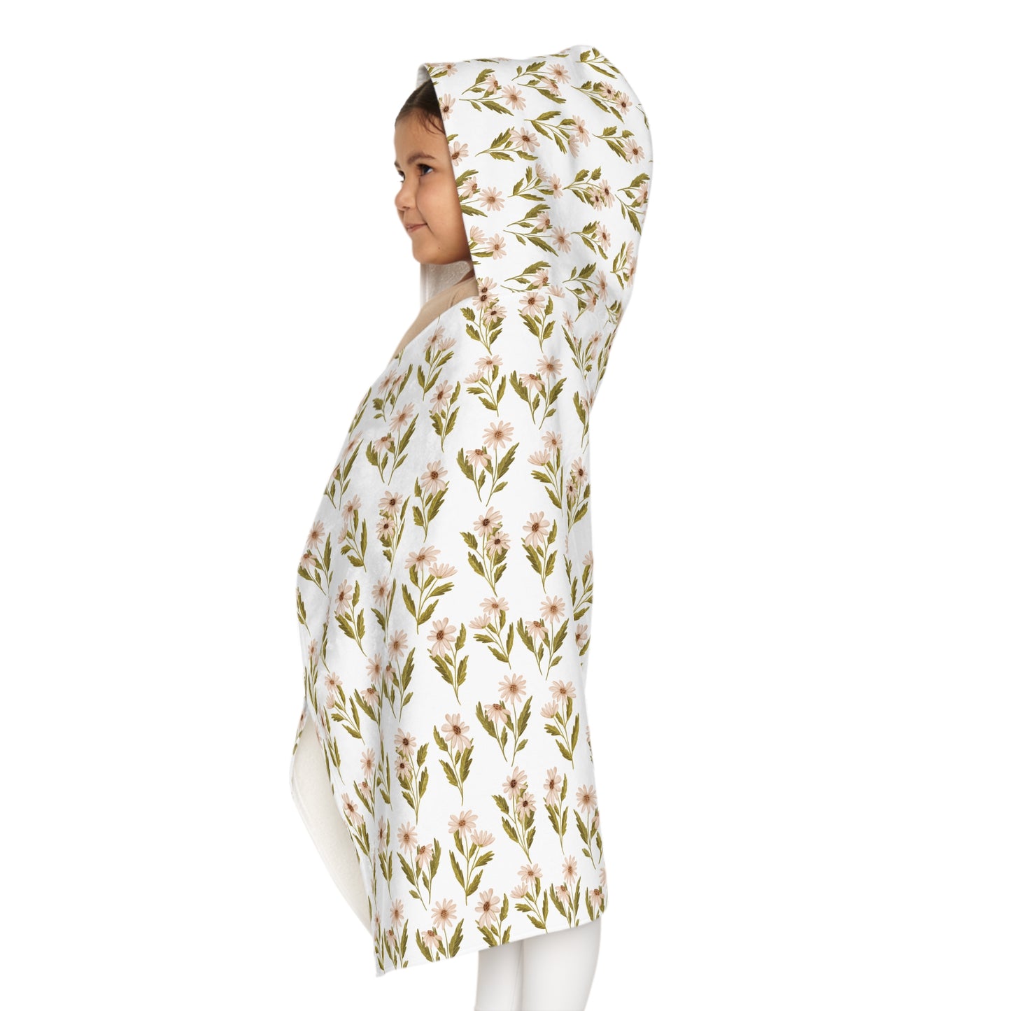 Kid's Hooded Towel Neutral Daisy
