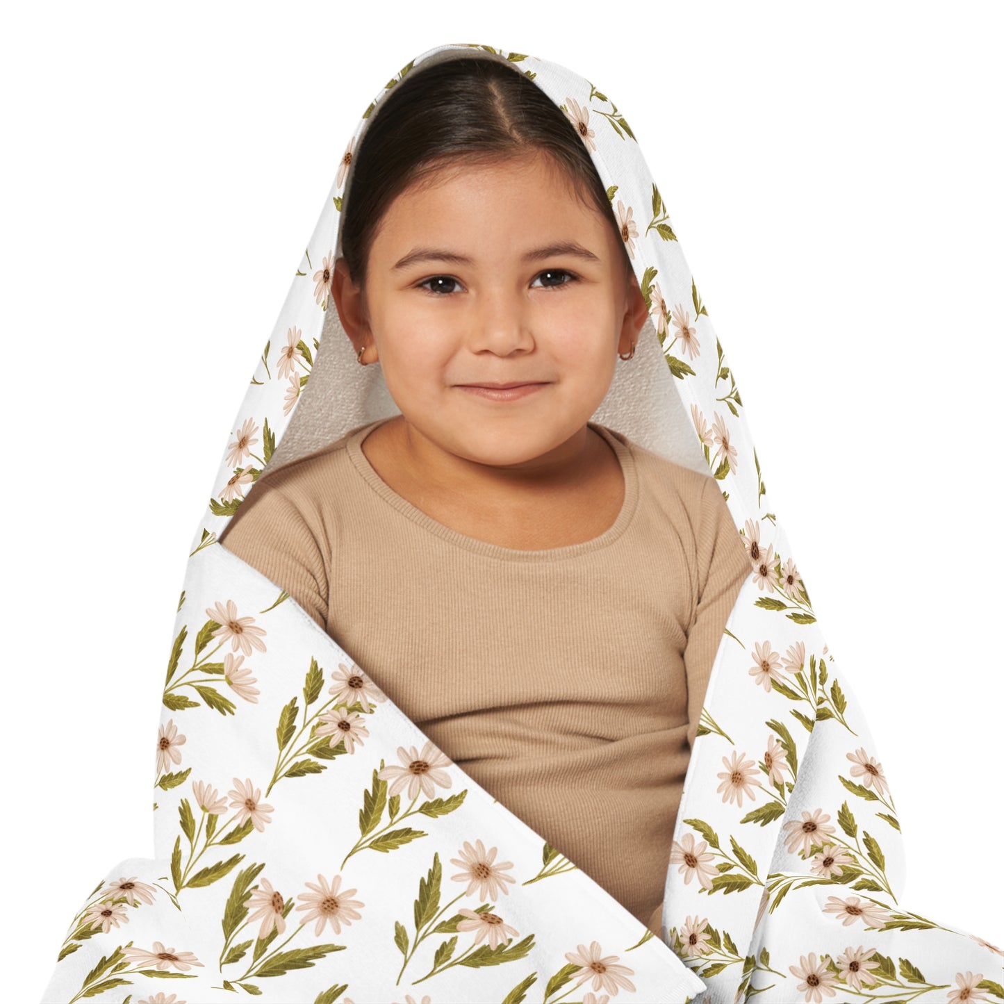 Kid's Hooded Towel Neutral Daisy