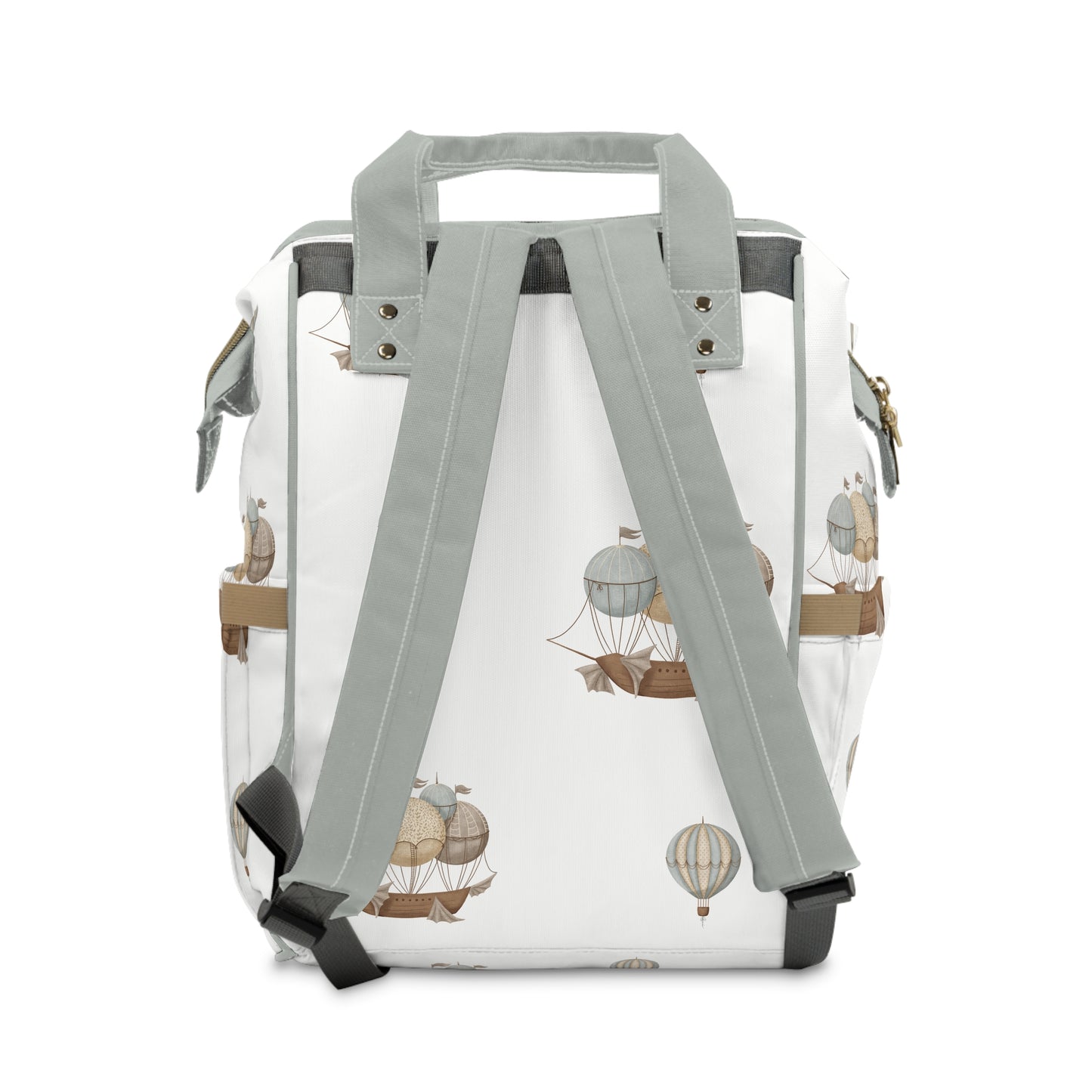 Neutral Diaper Backpack: Watercolor Balloon Ships - All The Things Baby