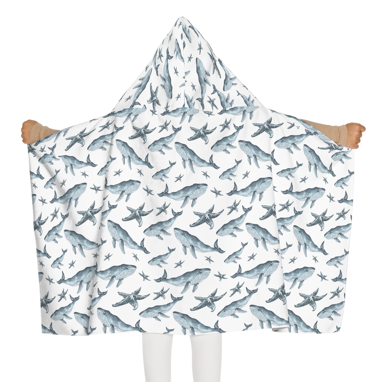 Child's Hooded Towel Whale Starfish