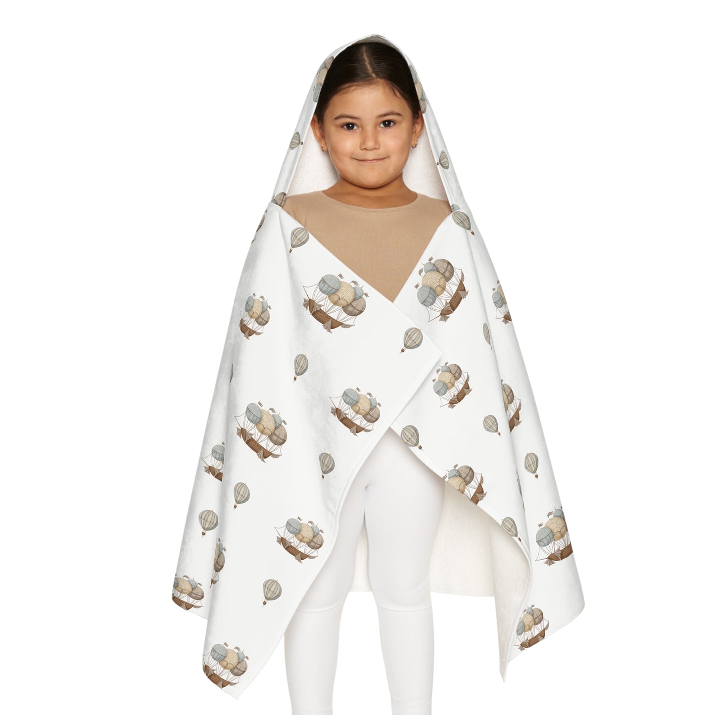 Kids Hooded Towel - Balloon Ships