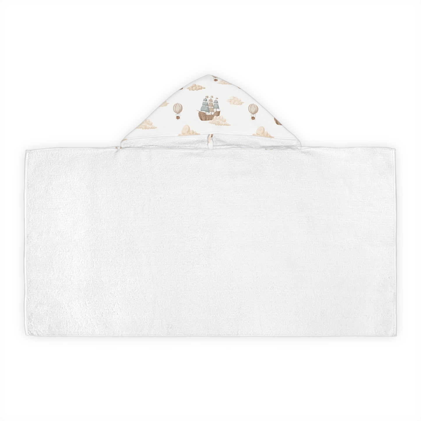 Child's Hooded Towel- Pirate Ship Clouds