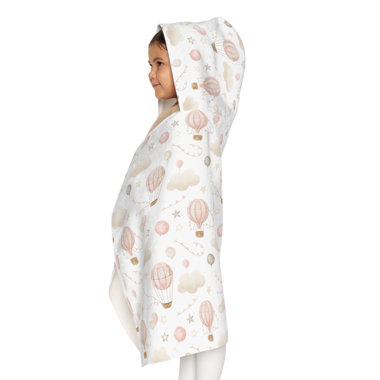 Child's Hooded Towel- Pink Air Balloons