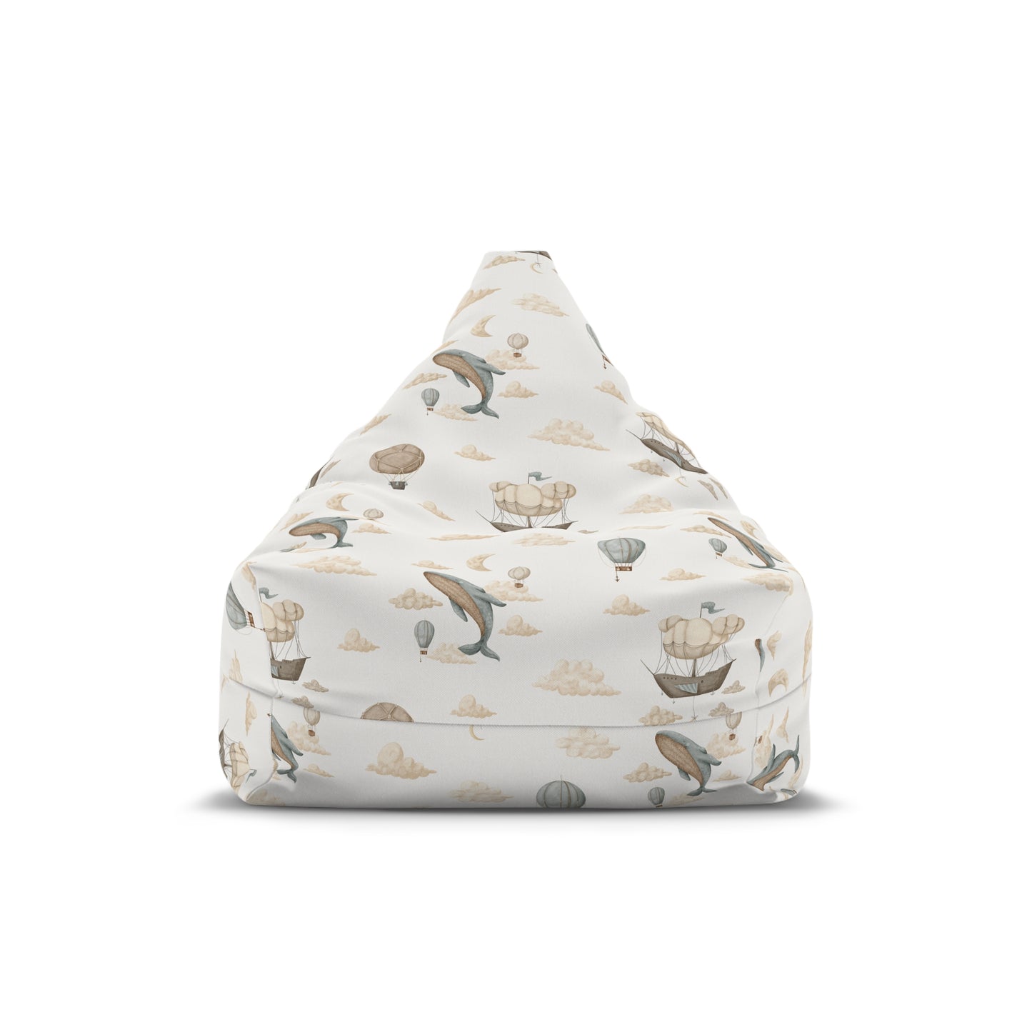 Watercolor Whale Balloons Bean Bag Chair Cover