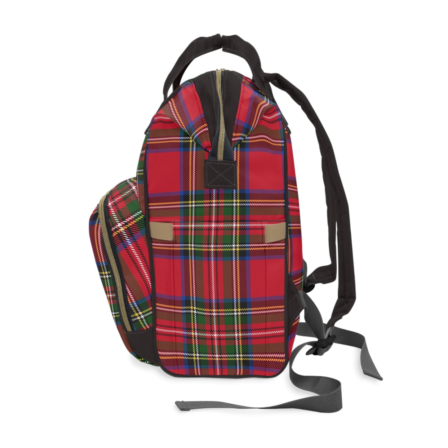 Diaper Bag Backpack- Holiday Red Tartan Plaid - All The Things Baby
