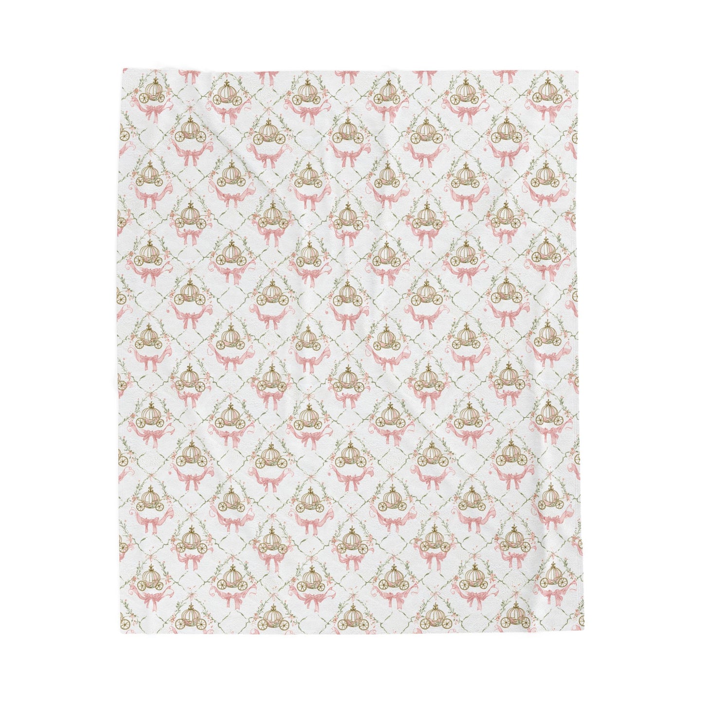 Velveteen Plush Blanket- Elegant Princess Carriages