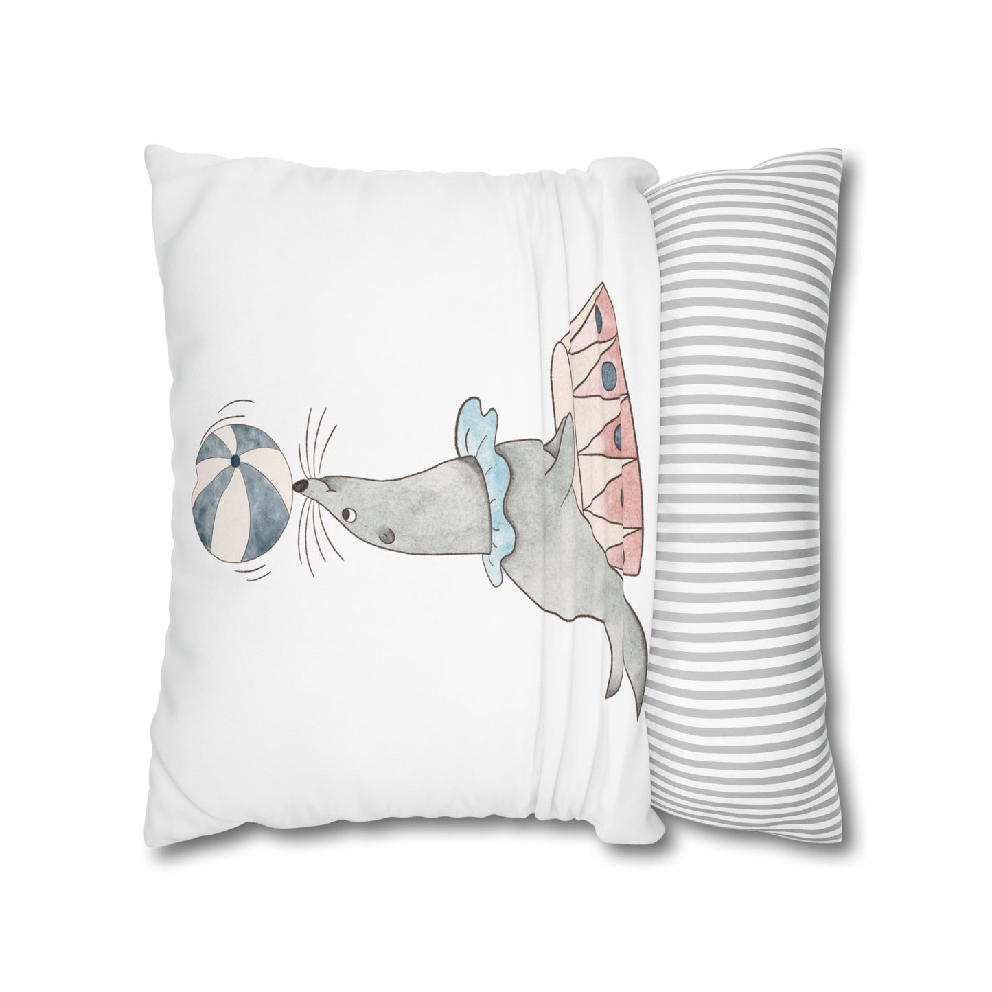 Throw Pillowcase Circus Seals