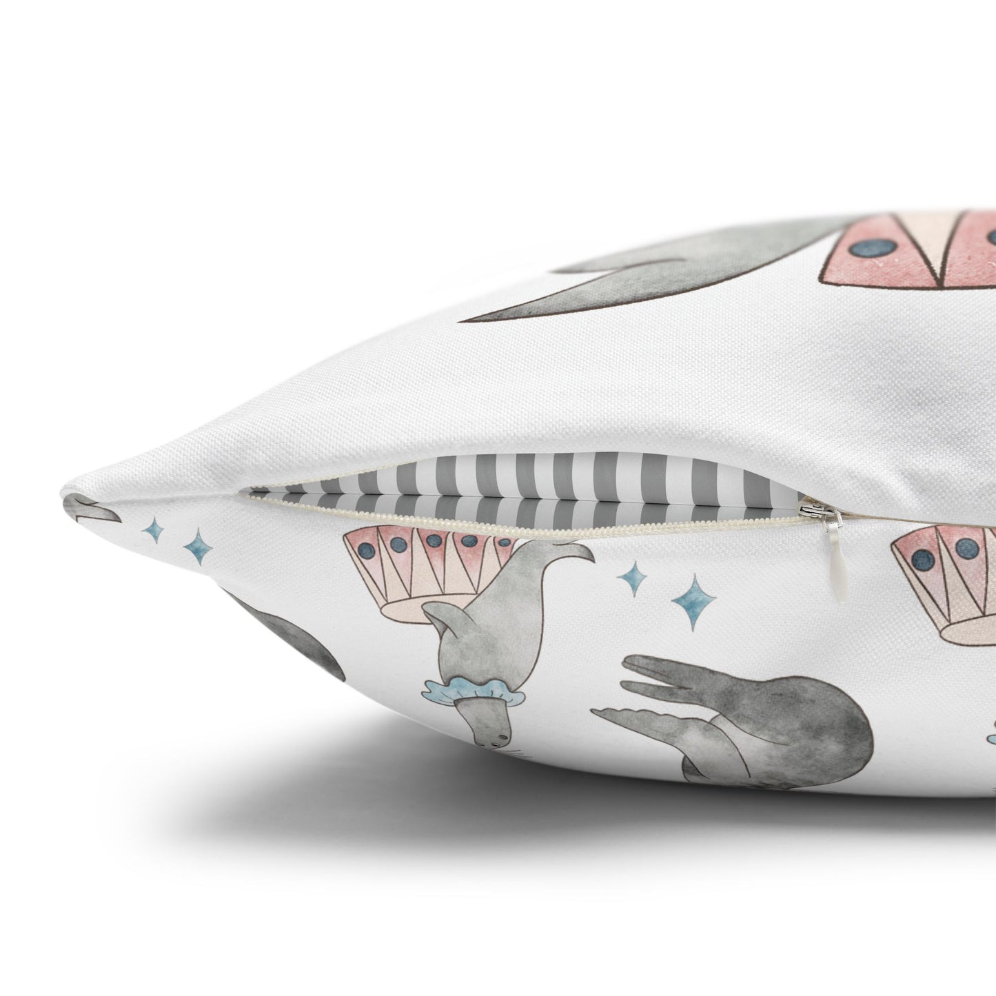 Throw Pillowcase Circus Seals