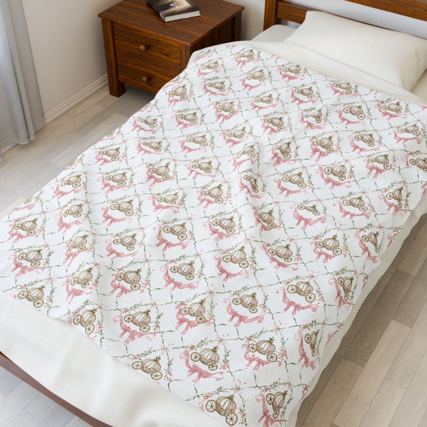 Velveteen Plush Blanket- Elegant Princess Carriages