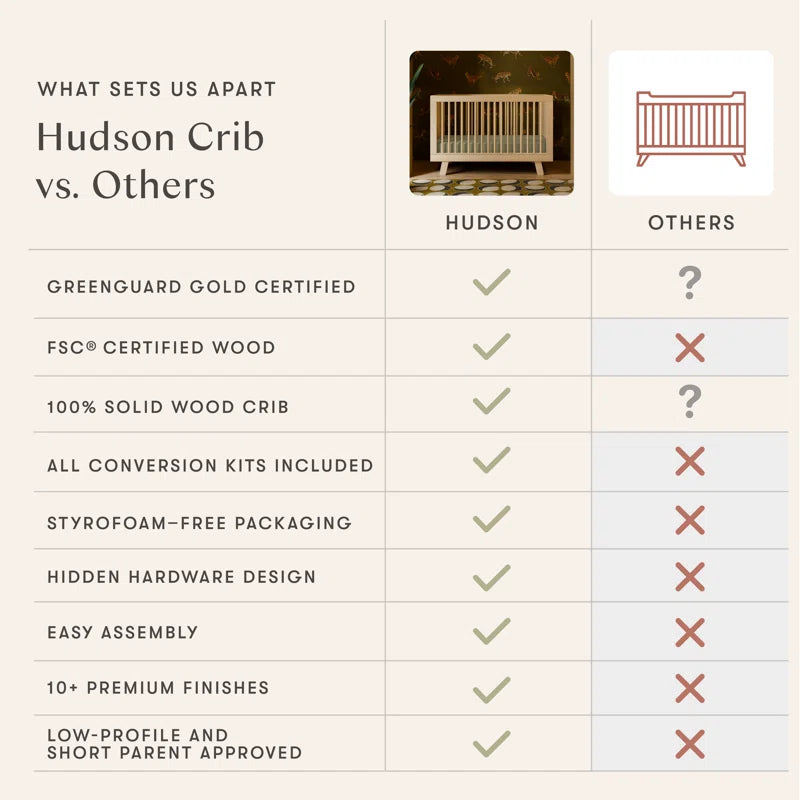Hudson 3-In-1 Convertible Crib