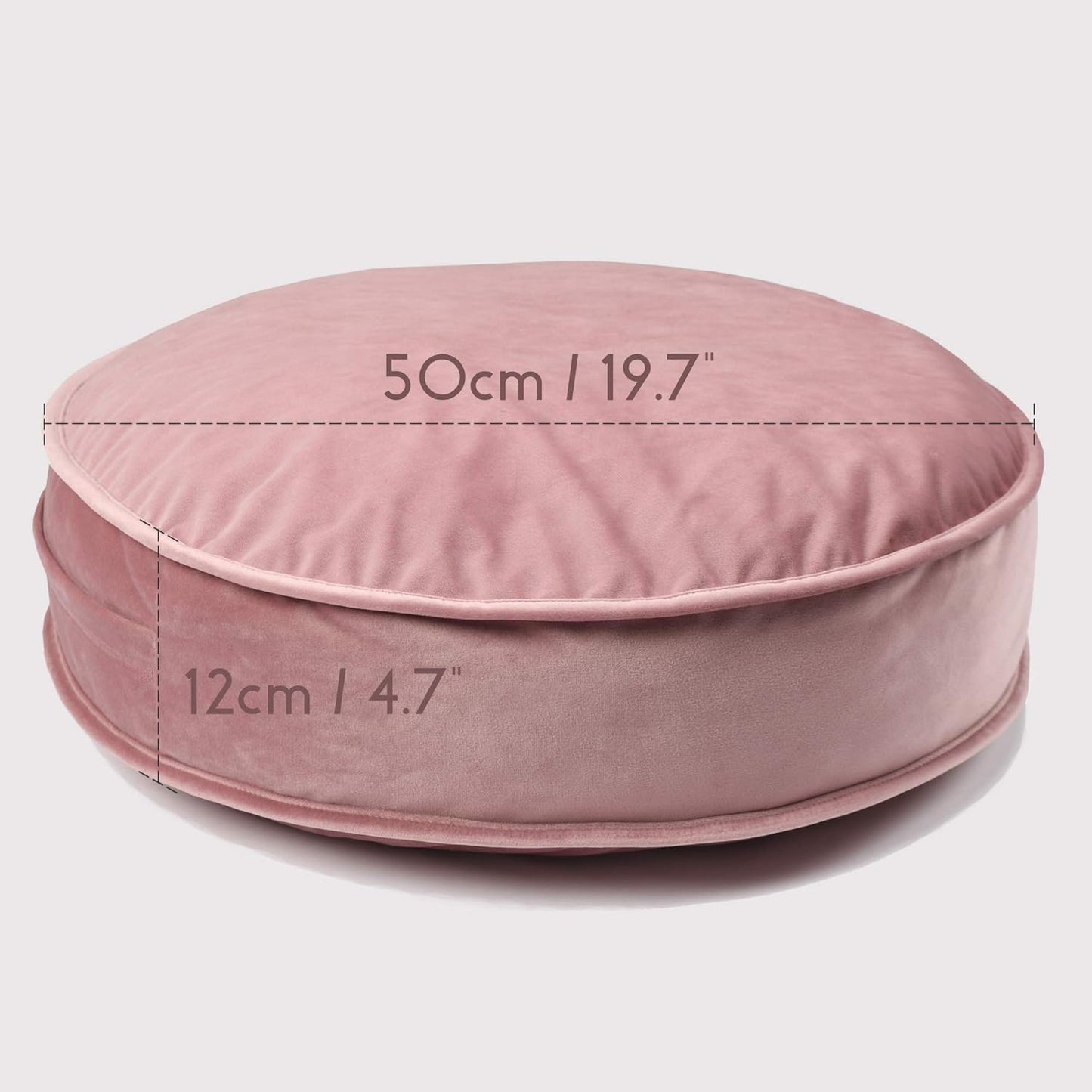 Velvet Floor Pillows round 19.7 In, Dusty Rose