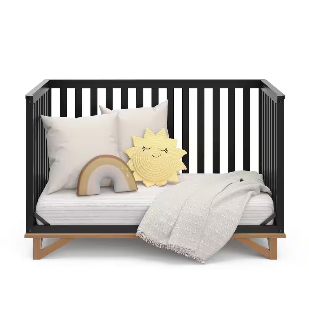 Santa Monica Black with Vintage Driftwood 5-In-1 Convertible Crib