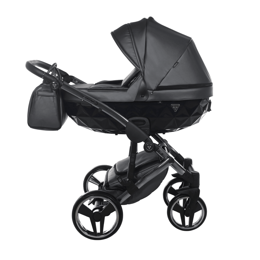 Black stroller on a transparent background