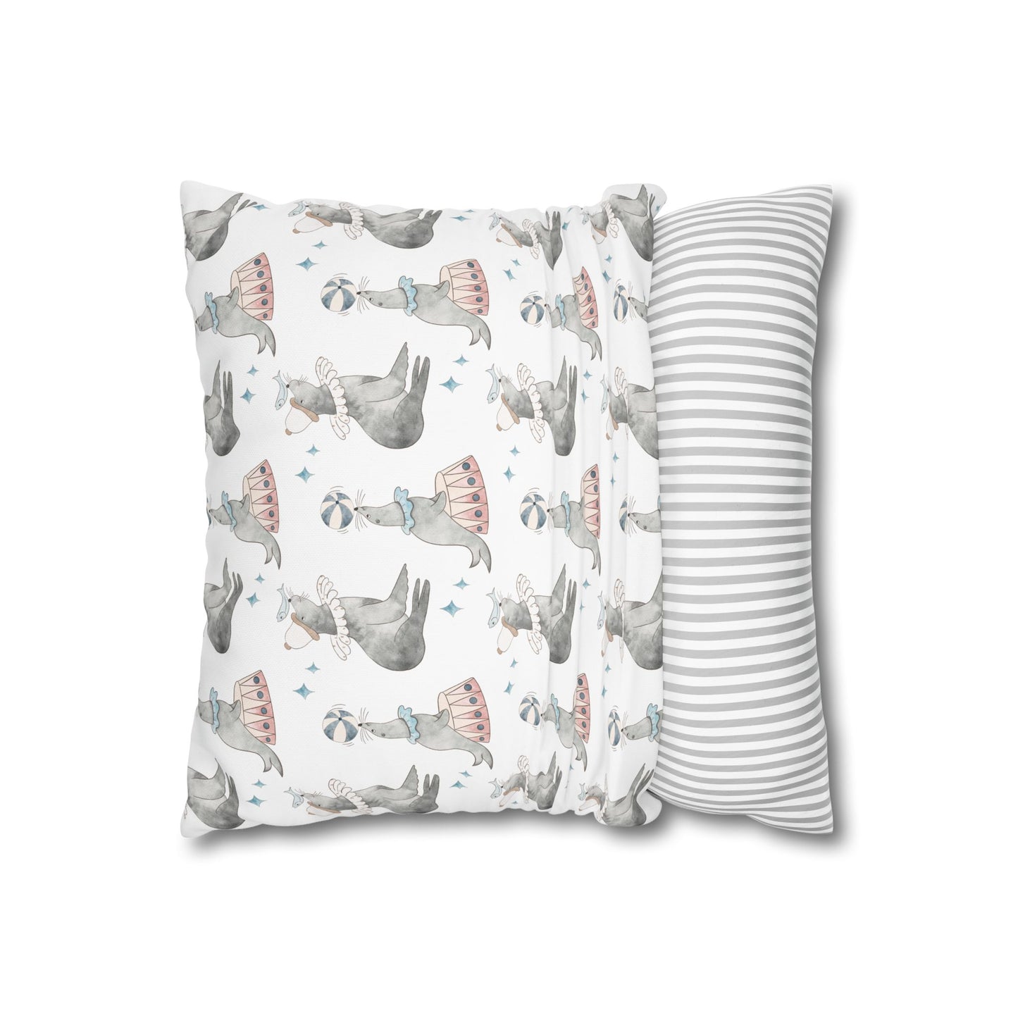 Throw Pillowcase Circus Seals