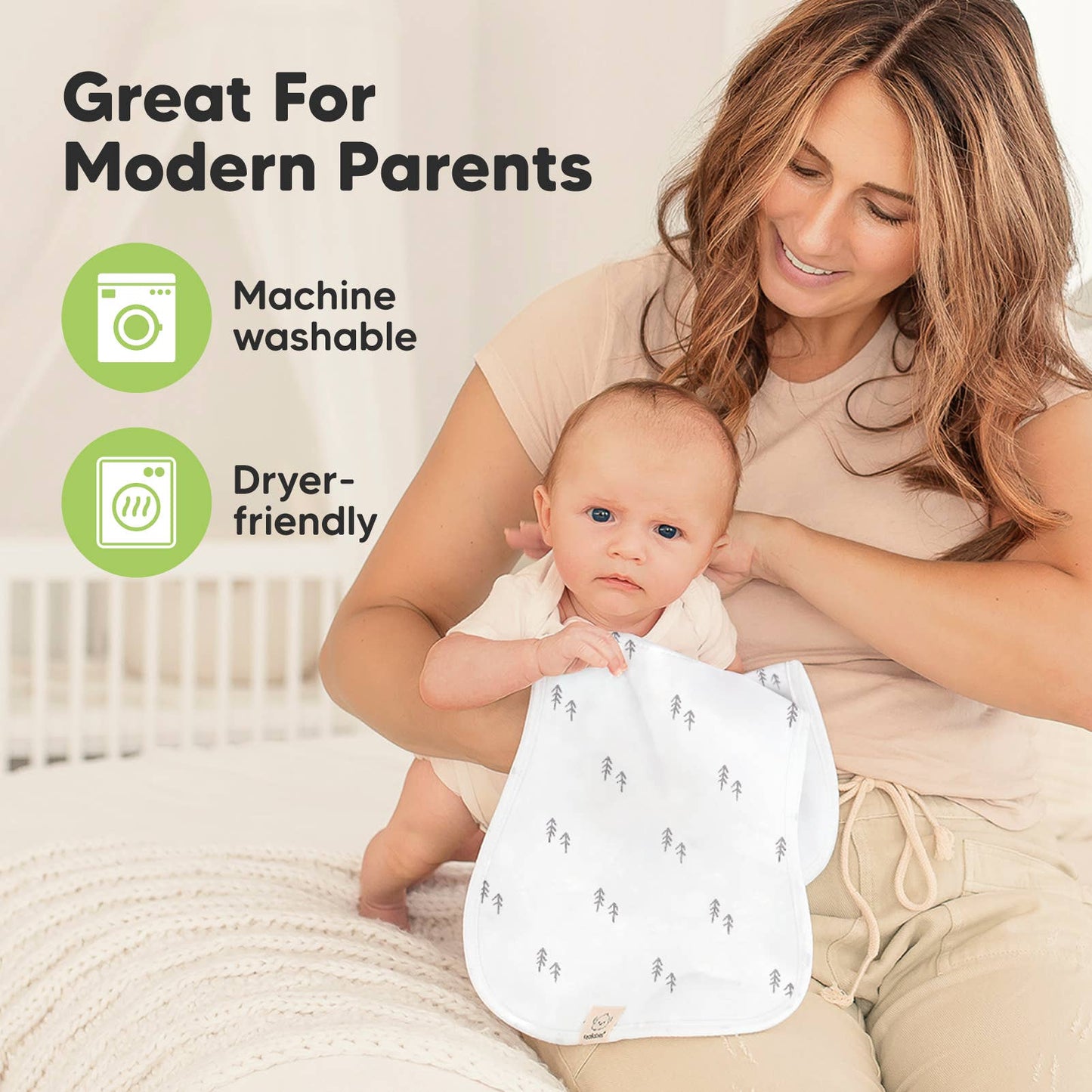 KeaBabies - KeaBabies 5-Pack Urban Burp Cloths - All The Things Baby