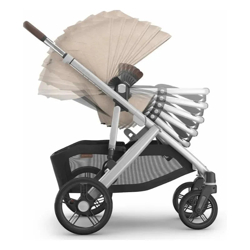 - Vista V3 Stroller, Declan (Oat Mélange/Silver Frame/Chestnut Leather)