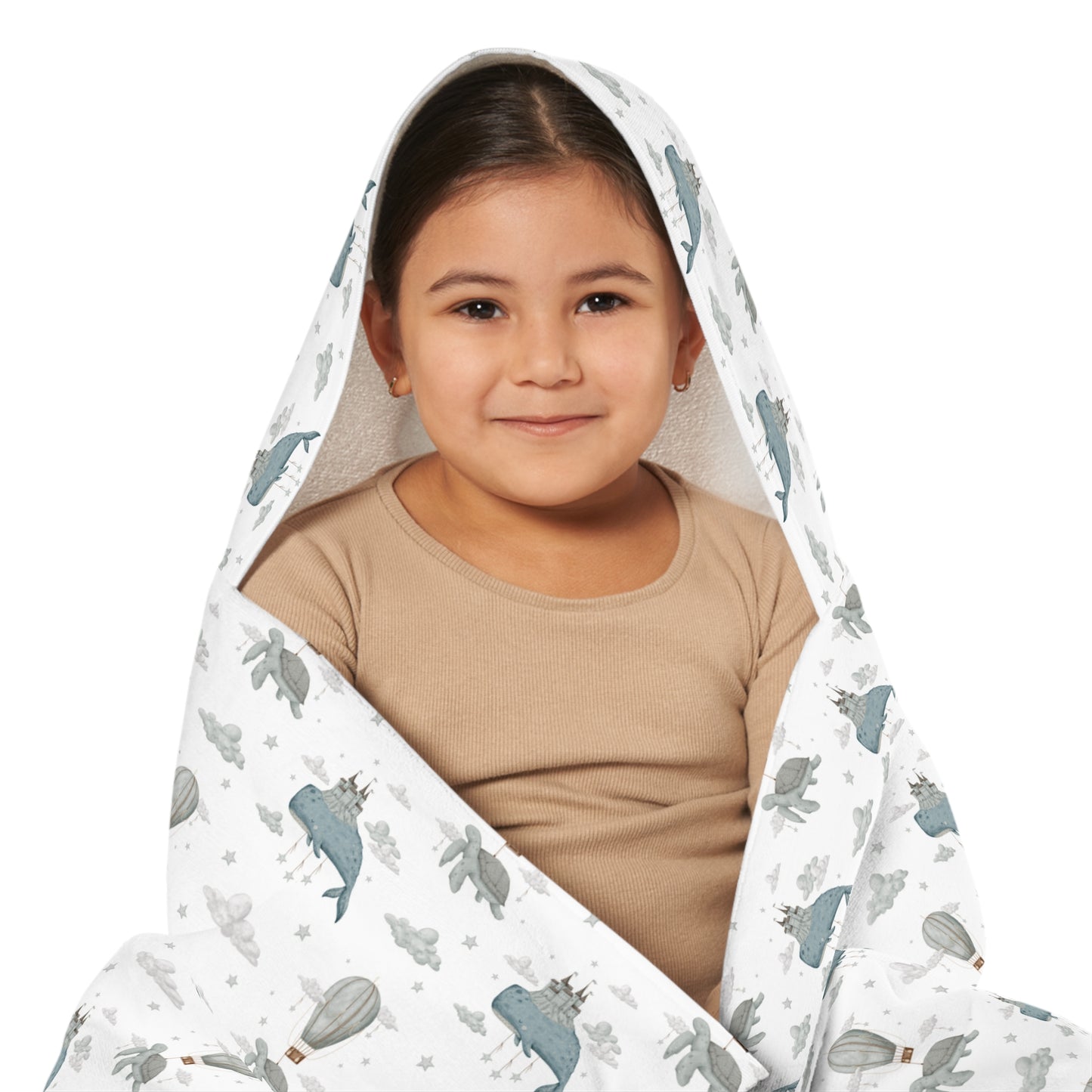 Child Hooded Towel - Whale Turtles
