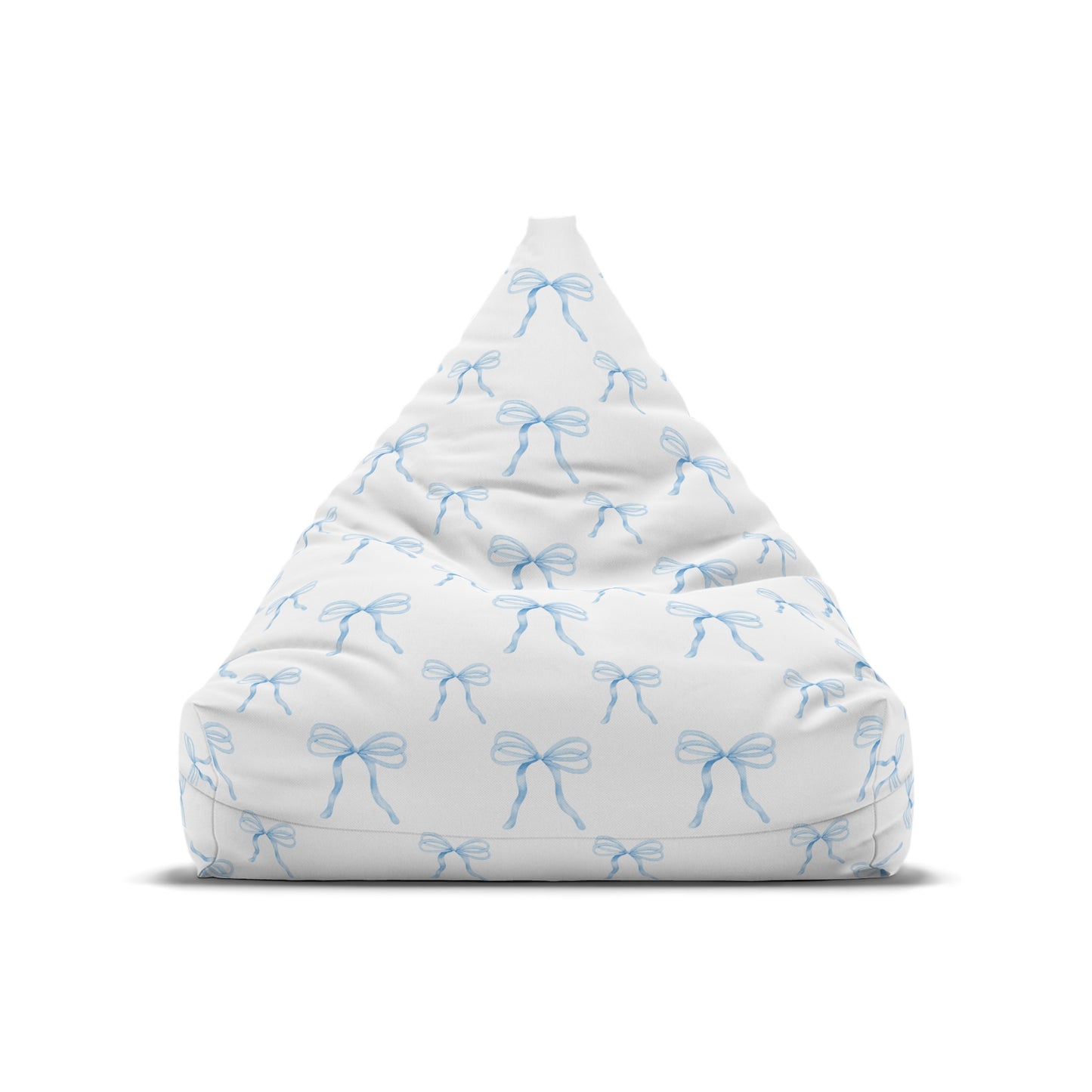 Kids Bean Bag Chair Cover- Watercolor Blue Bows