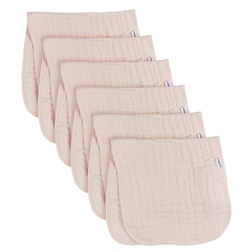 Gerber Baby Unisex Muslin Burp Cloths 6-Pack, Multi Browns, Large Size 20" x 10"
