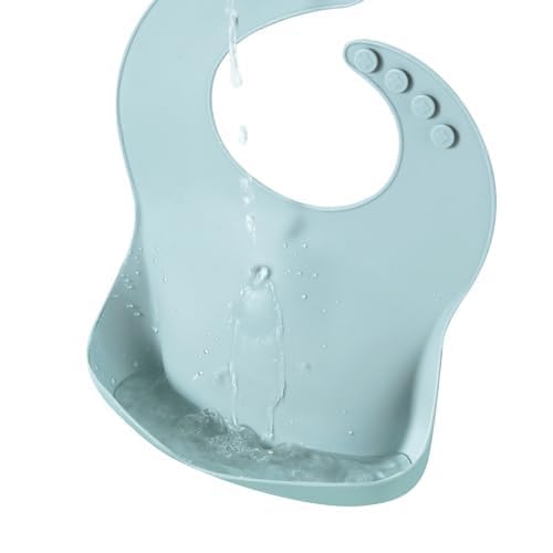 PandaEar Silicone Baby Bibs Set of 3 for Toddlers, BPA Free Waterproof Adjustable Feeding Bib with Large Pocket Food Catcher