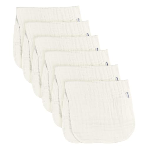 Gerber Baby Unisex Muslin Burp Cloths 6-Pack, Multi Browns, Large Size 20" x 10"