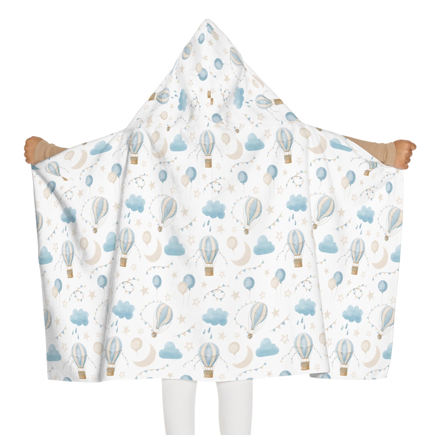 Child Hooded Towel - Blue Air Balloons