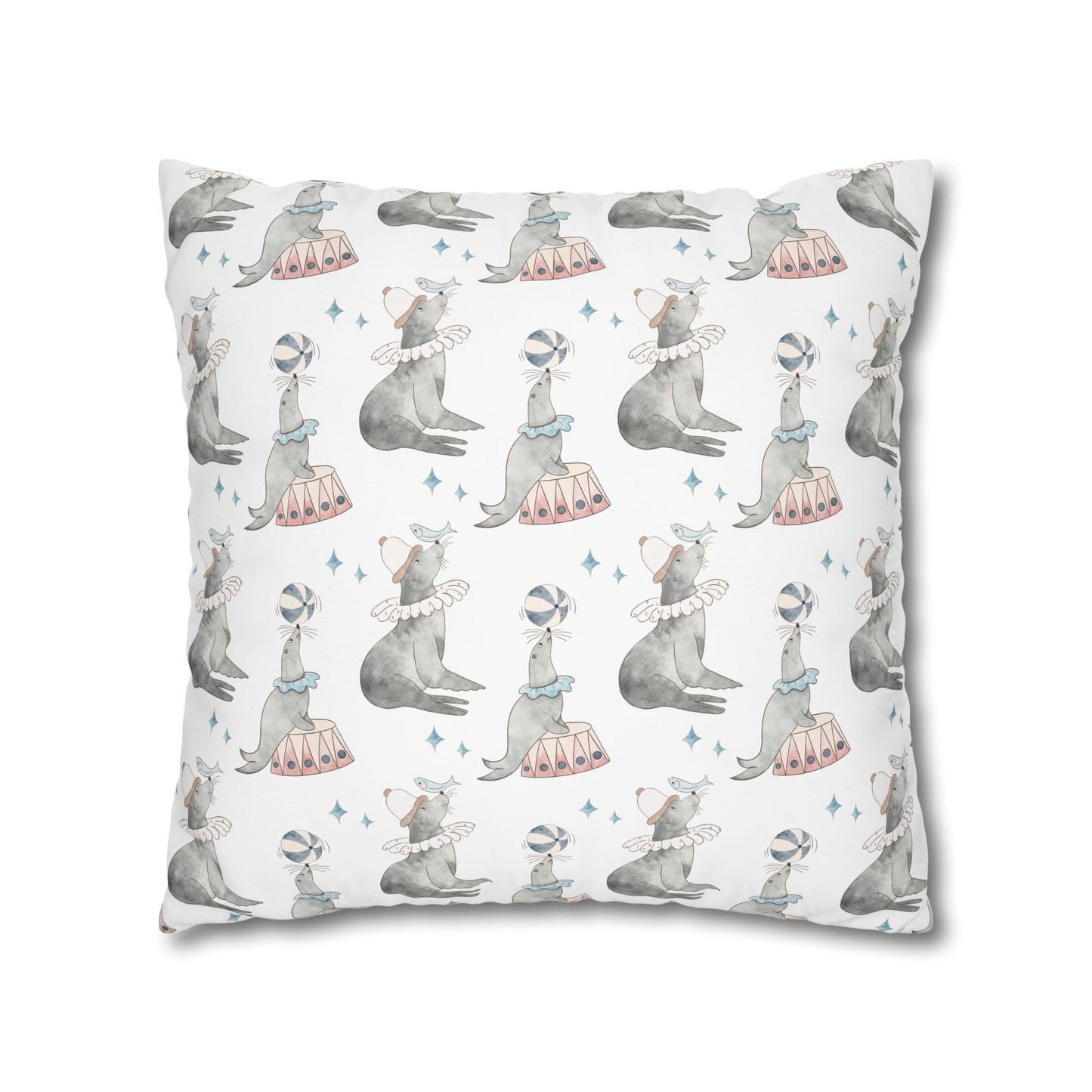 Throw Pillowcase Circus Seals