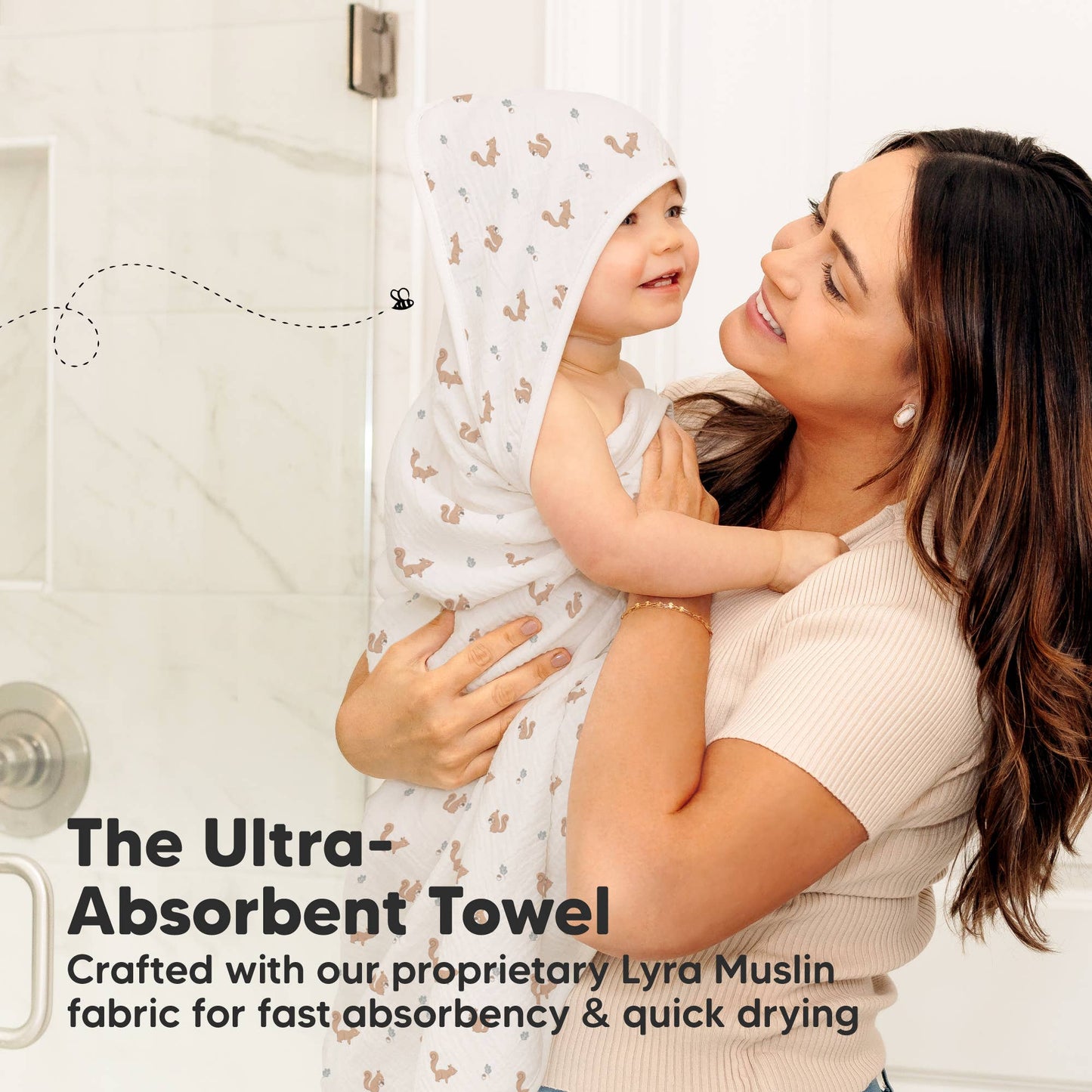 KeaBabies - KeaBabies Lyra Muslin Hooded Towel - All The Things Baby