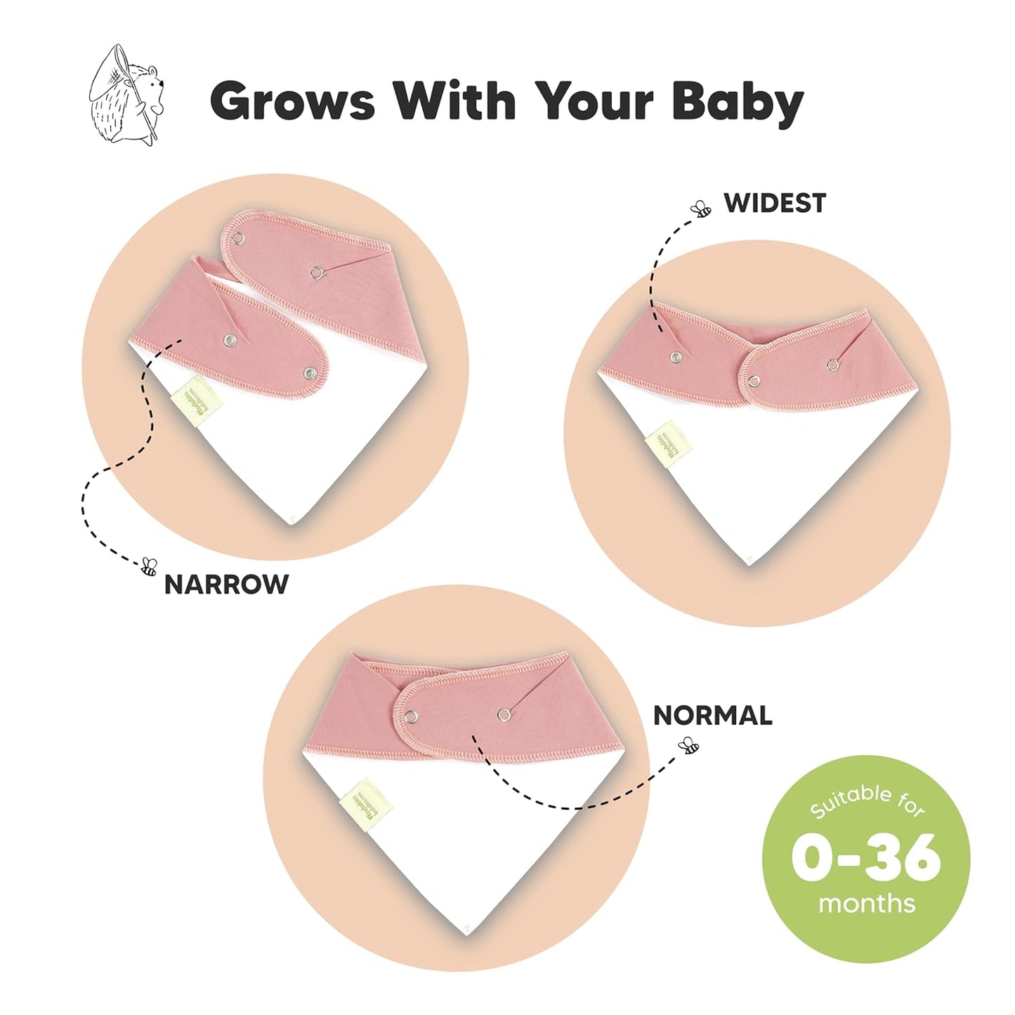 8-Pack Organic Baby Bandana Bibs for Girls