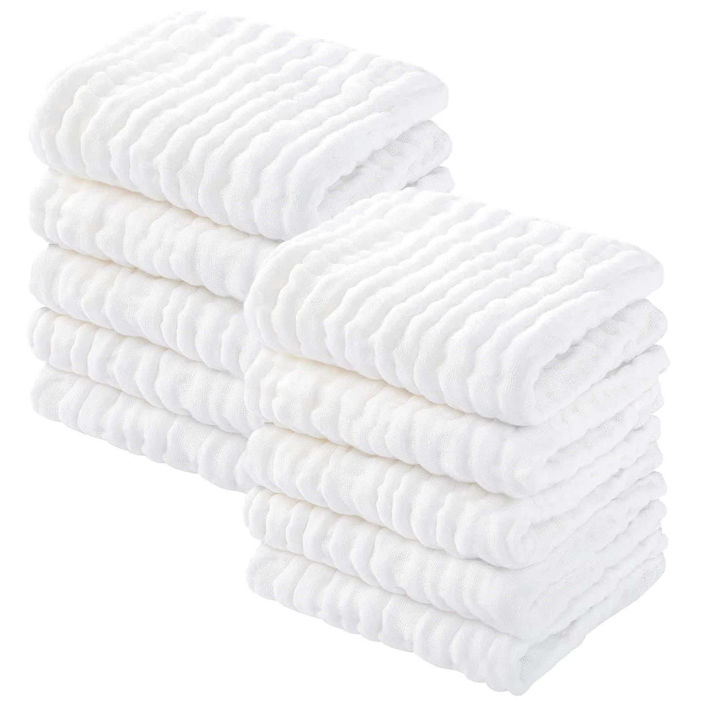 Muslin Baby Washcloths 100% Cotton 10 Pack Wash Cloths