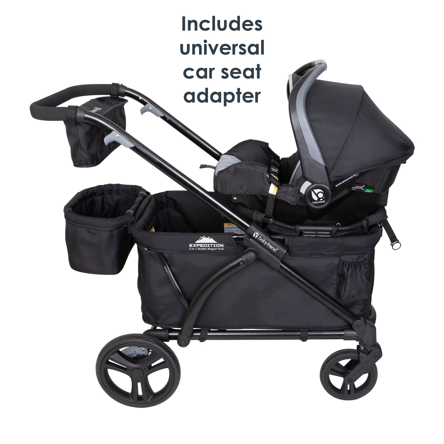 Expedition plus 2-In-1 Stroller Wagon, Solid Print Black