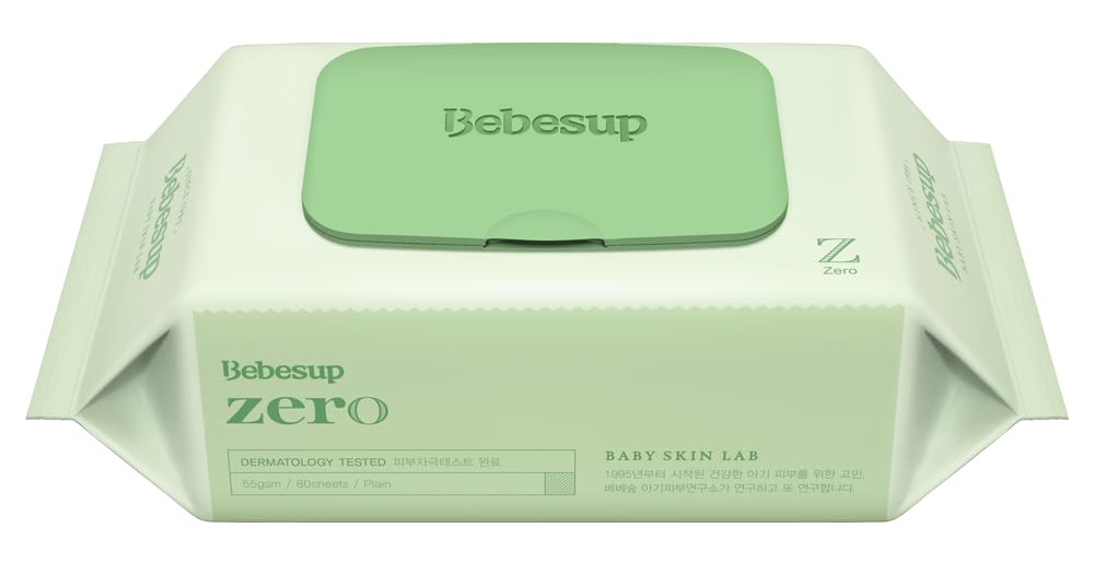 BEBESUP- Korea’s #1 Signature Baby Wipes - Hypoallergenic Water-based Unscented Alcohol-Free Ultra-Thick Super Seed Extracts Organic Plant-Based for sensitive skin Flip-Top 560 Count (8 Packs)