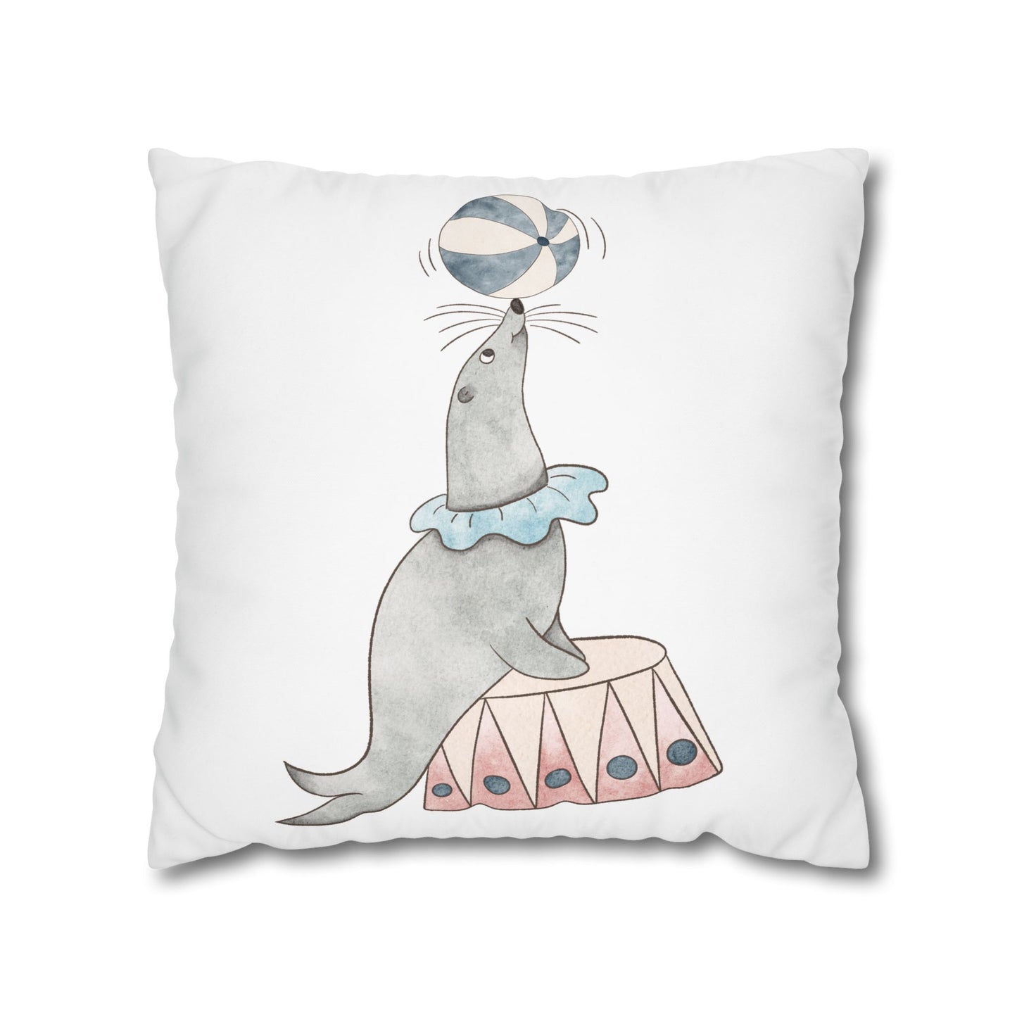 Throw Pillowcase Circus Seals